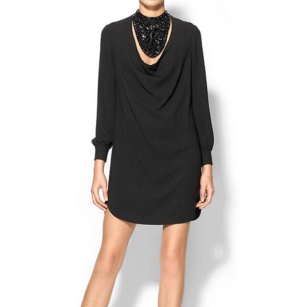 HAUTE HIPPIE BLACK COLLAR DRESS SIZE XS